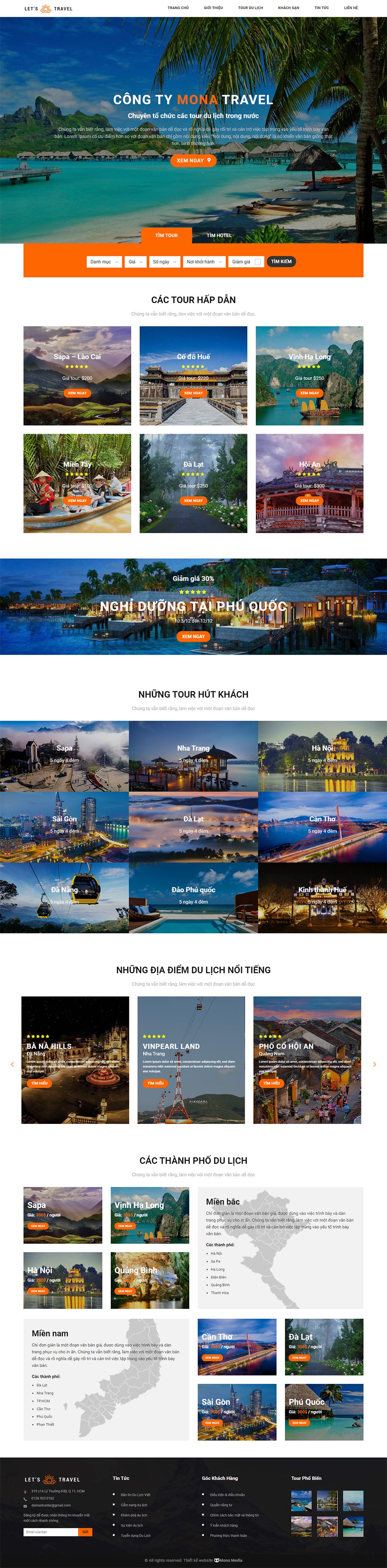 Mẫu website du lịch Let Travel