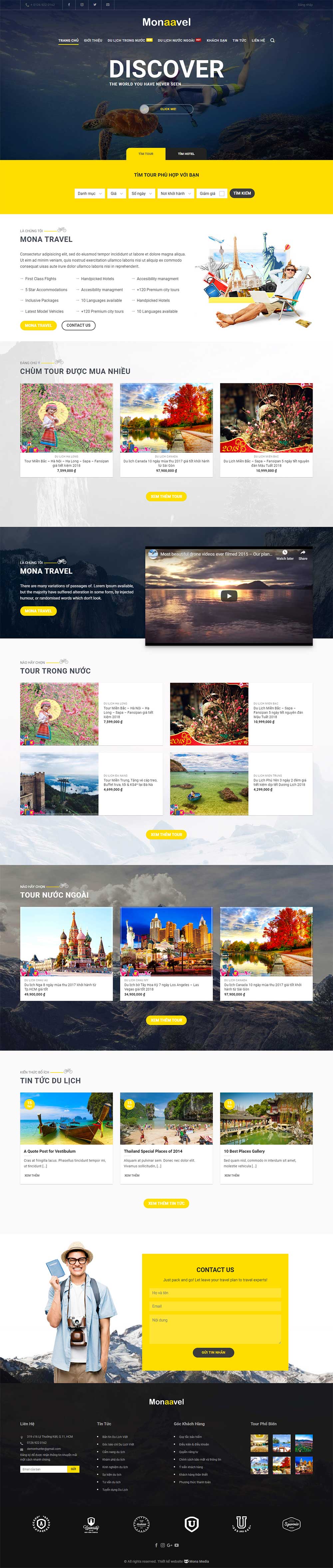 Mẫu website du lịch Exploore
