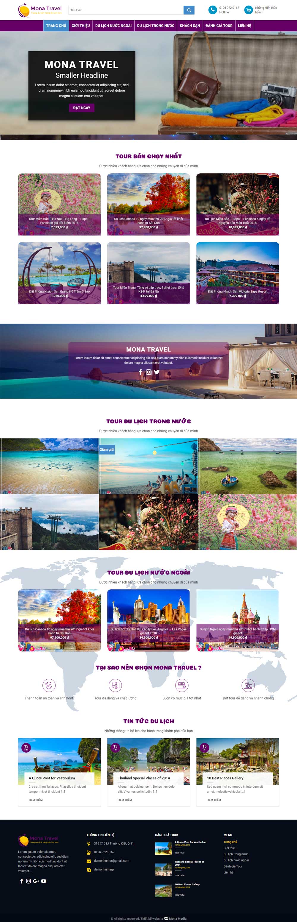 Mẫu website du lịch Tugo