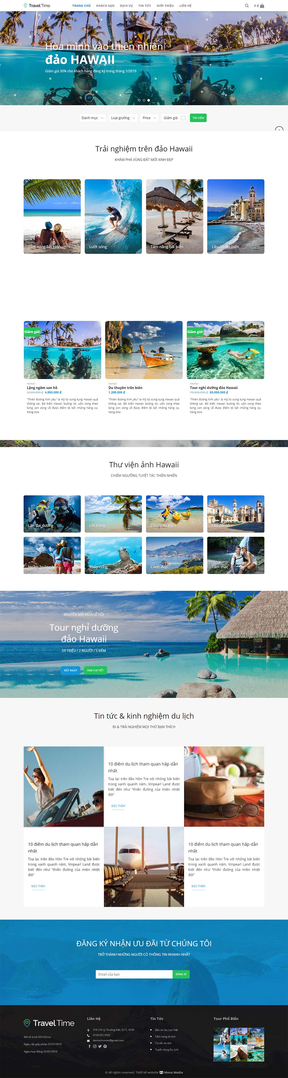 Mẫu website du lịch Travel Time